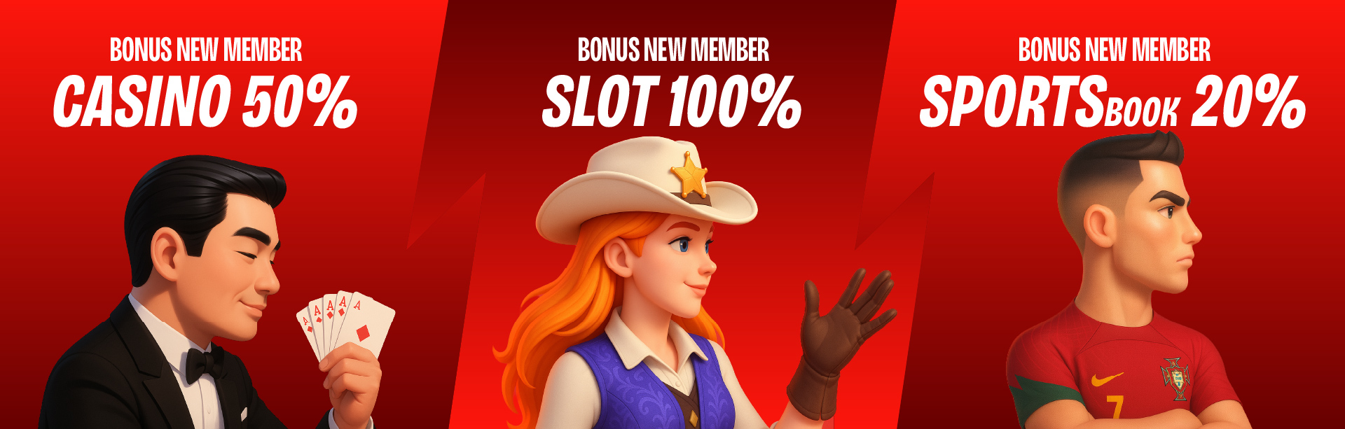 BONUS NEW MEMBER SLOT & ARCADE 100%