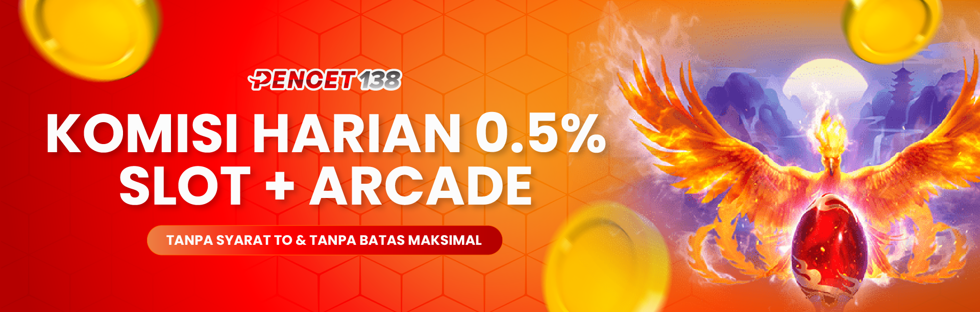 KOMISI SLOT + ARCADE 0.5%	